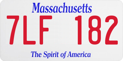 MA license plate 7LF182