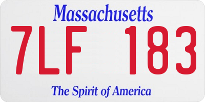 MA license plate 7LF183
