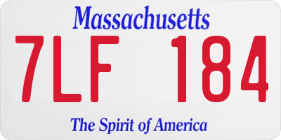 MA license plate 7LF184