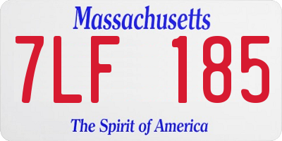 MA license plate 7LF185