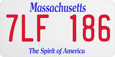 MA license plate 7LF186