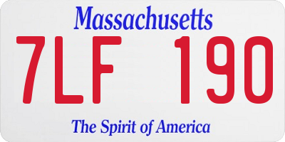 MA license plate 7LF190