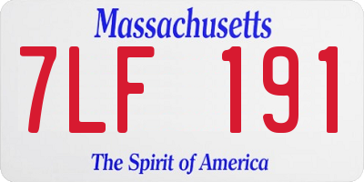 MA license plate 7LF191