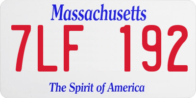 MA license plate 7LF192