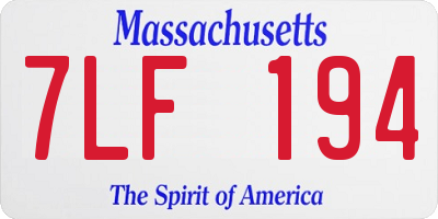 MA license plate 7LF194
