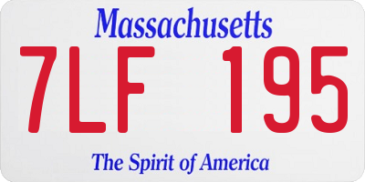 MA license plate 7LF195