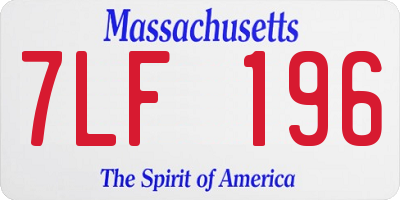 MA license plate 7LF196