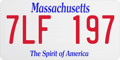 MA license plate 7LF197