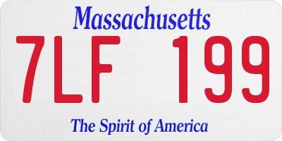 MA license plate 7LF199