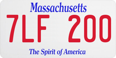 MA license plate 7LF200