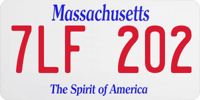 MA license plate 7LF202