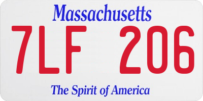 MA license plate 7LF206