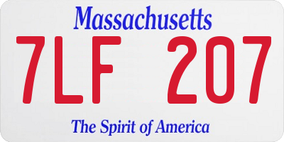 MA license plate 7LF207