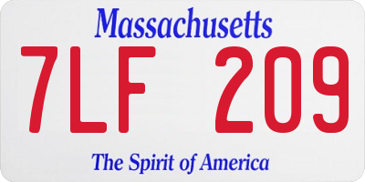 MA license plate 7LF209