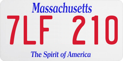 MA license plate 7LF210