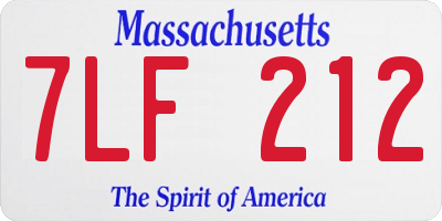 MA license plate 7LF212