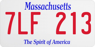 MA license plate 7LF213