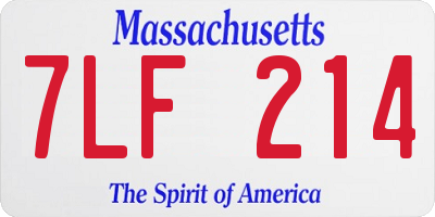 MA license plate 7LF214