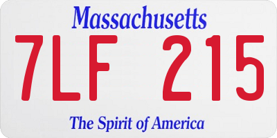 MA license plate 7LF215