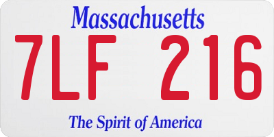 MA license plate 7LF216
