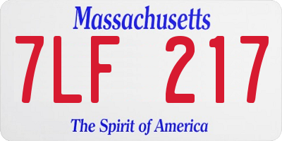 MA license plate 7LF217