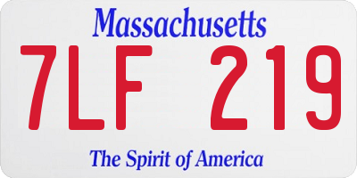 MA license plate 7LF219