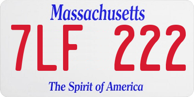 MA license plate 7LF222