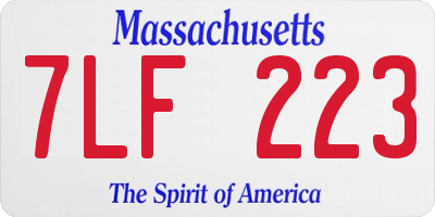MA license plate 7LF223