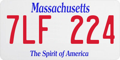 MA license plate 7LF224