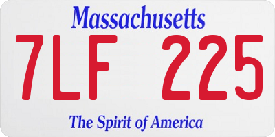 MA license plate 7LF225