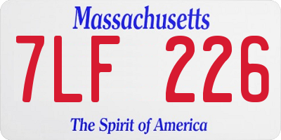 MA license plate 7LF226