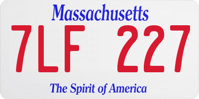 MA license plate 7LF227