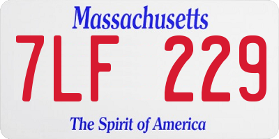 MA license plate 7LF229