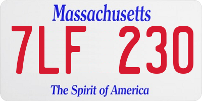 MA license plate 7LF230