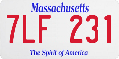 MA license plate 7LF231