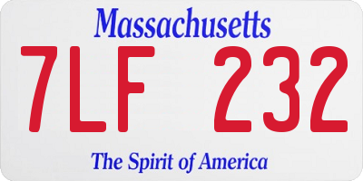 MA license plate 7LF232