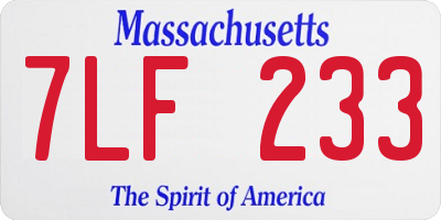MA license plate 7LF233