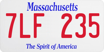 MA license plate 7LF235