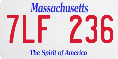 MA license plate 7LF236