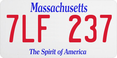 MA license plate 7LF237