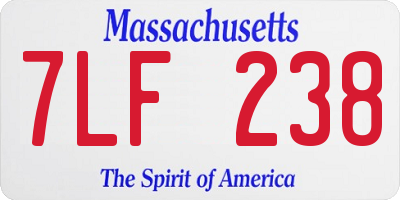 MA license plate 7LF238