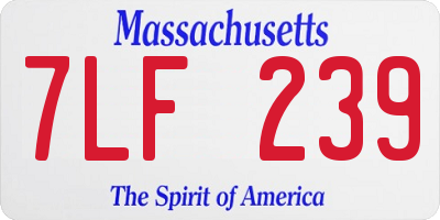 MA license plate 7LF239