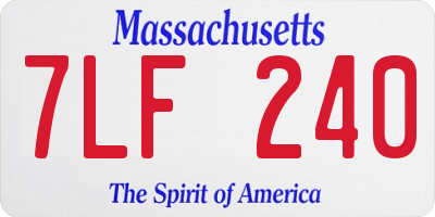 MA license plate 7LF240