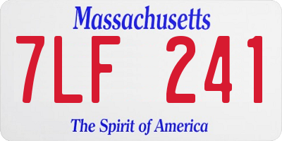MA license plate 7LF241