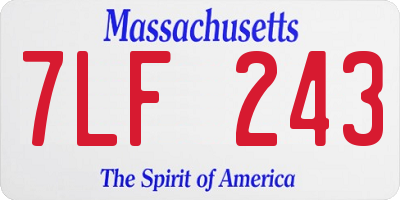 MA license plate 7LF243