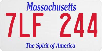 MA license plate 7LF244