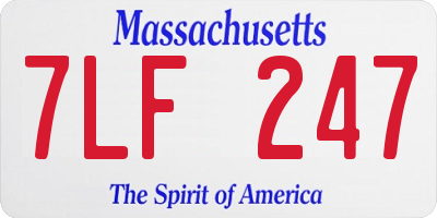 MA license plate 7LF247