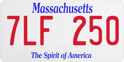 MA license plate 7LF250