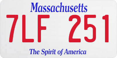 MA license plate 7LF251