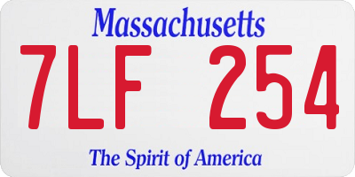 MA license plate 7LF254